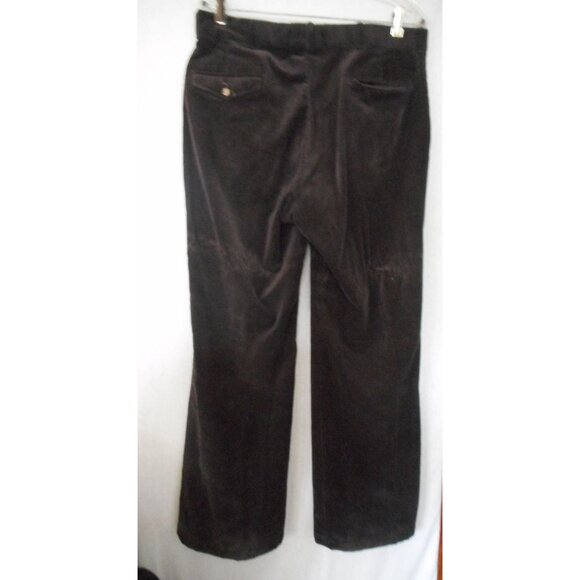 Dark Brown thick corduroy flat front Pants Men's W 36 - Picture 2 of 7